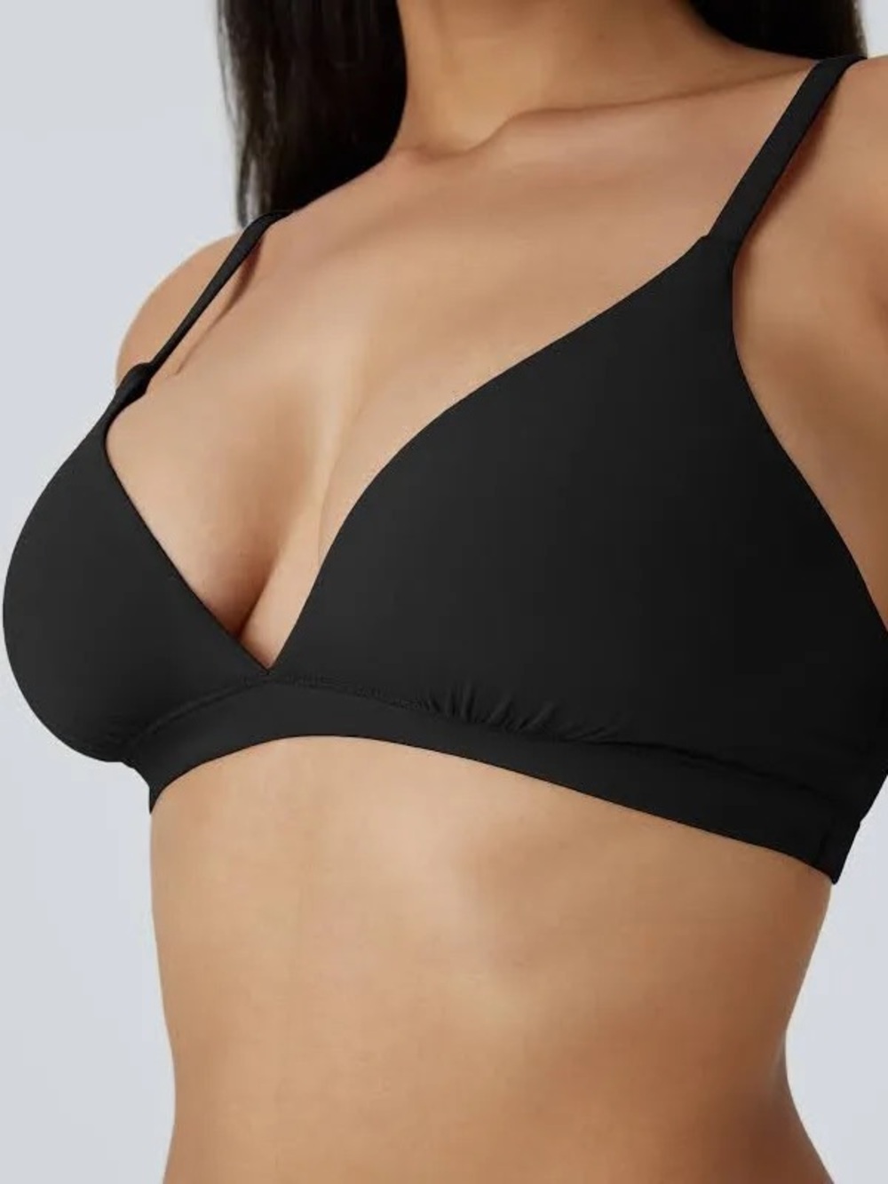 HALARA Black Triangle Bralette with Thin Adjustable Straps